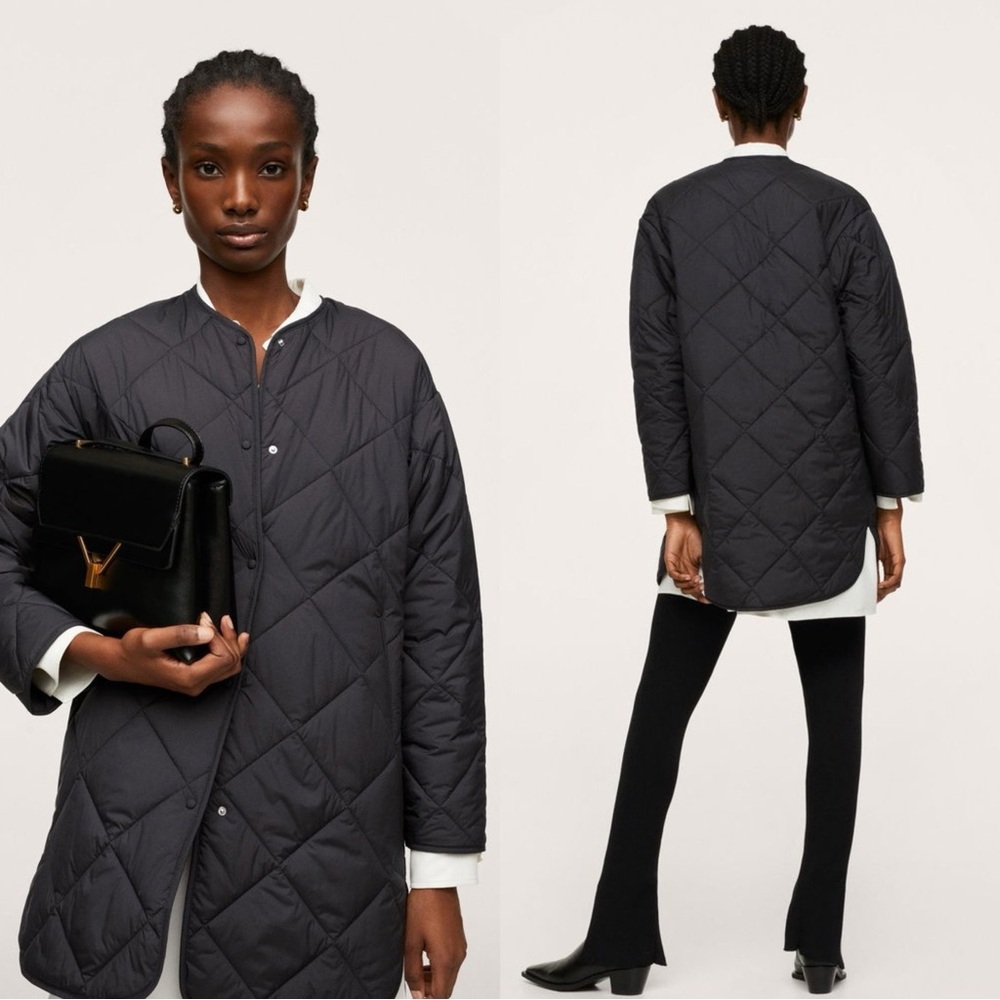 Mango Black Quilted Jacket